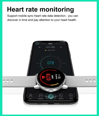 Smart watch 1.2 inch true round screen touch monitoring