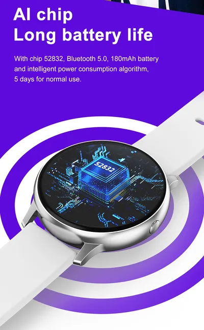 Smart watch 1.2 inch true round screen touch monitoring