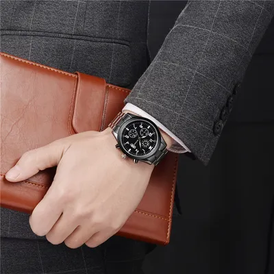 Waterproof Calendar Steel Band Watch