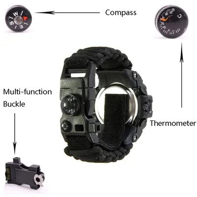 Outdoor survival waterproof multi-function watch