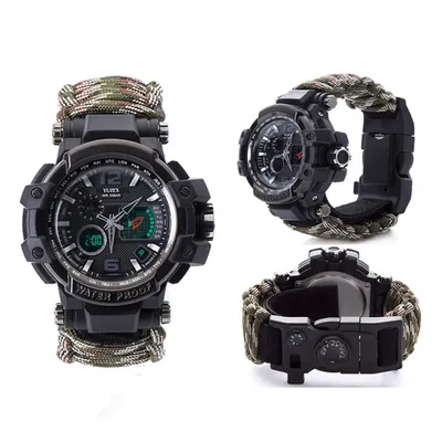 Outdoor survival waterproof multi-function watch