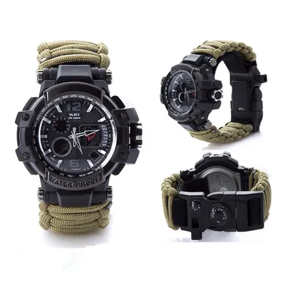 Outdoor survival waterproof multi-function watch