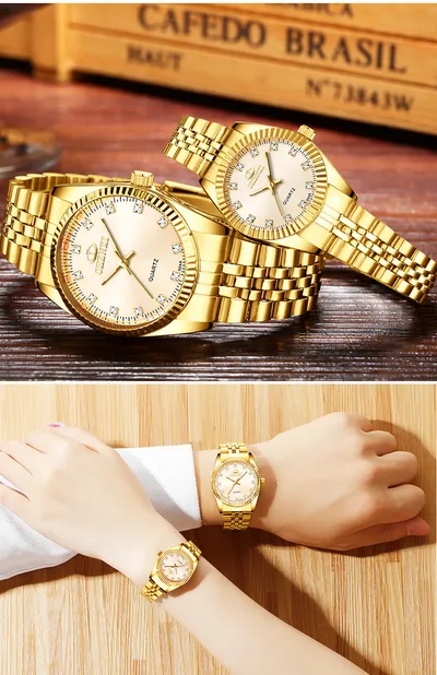 Golden couple watch men