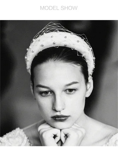 Bride Elegant Thick Flannel Style Hair Band Net Yarn