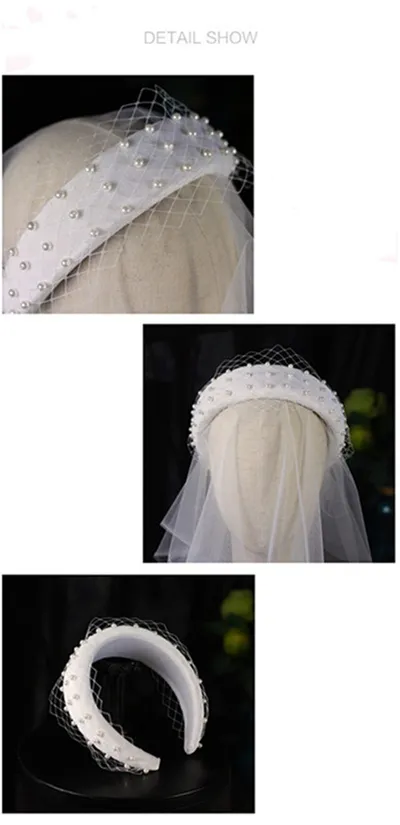 Bride Elegant Thick Flannel Style Hair Band Net Yarn