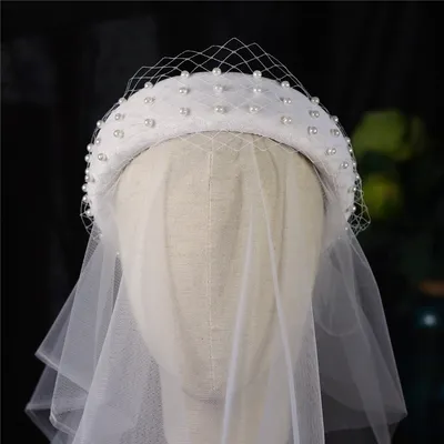 Bride Elegant Thick Flannel Style Hair Band Net Yarn