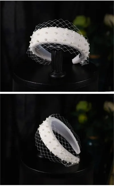 Bride Elegant Thick Flannel Style Hair Band Net Yarn