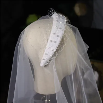 Bride Elegant Thick Flannel Style Hair Band Net Yarn