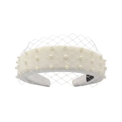 Bride Elegant Thick Flannel Style Hair Band Net Yarn