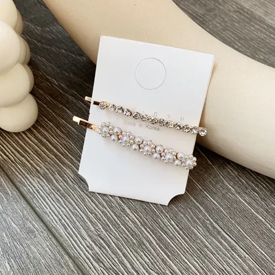 Pearl flower hair clip rhinestone hair clip