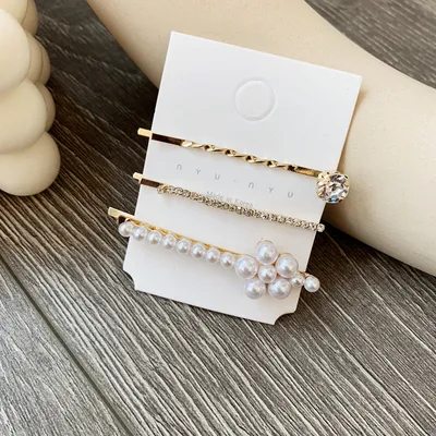 Pearl flower hair clip rhinestone hair clip