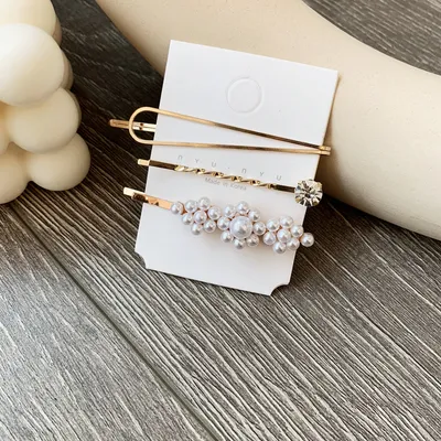 Pearl flower hair clip rhinestone hair clip
