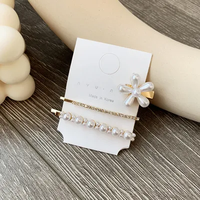 Pearl flower hair clip rhinestone hair clip