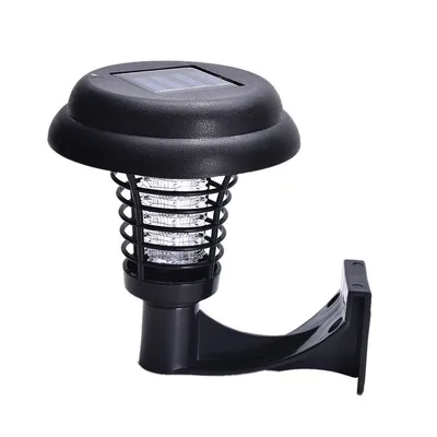 Solar Led Rechargeable Anti-Mosquito Lamp Electronic Fly Bug Zapper Insect Pest  Uv Trap Outdoor Garden Lawn Lamp