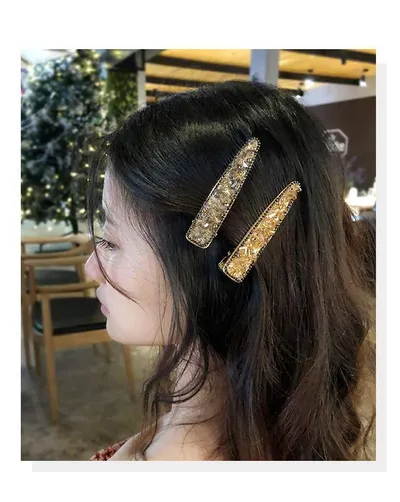 Crystal hair clip rhinestone edge clip
