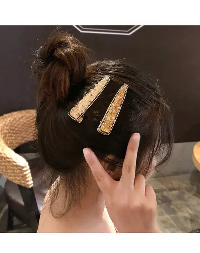 Crystal hair clip rhinestone edge clip