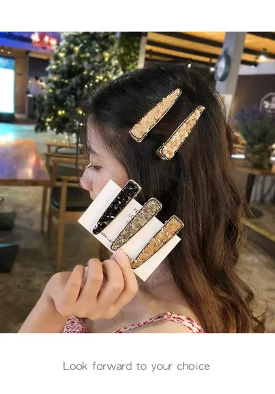 Crystal hair clip rhinestone edge clip