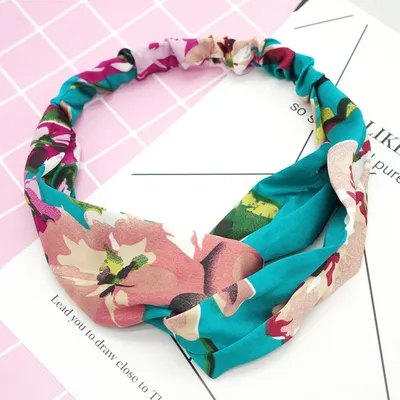 Flower elastic silk hair band