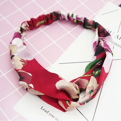Flower elastic silk hair band