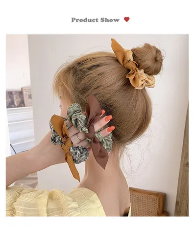Net Red Simple Bow Knot Hair Rope Rubber Band Female Hair