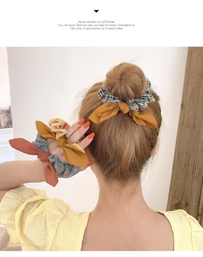Net Red Simple Bow Knot Hair Rope Rubber Band Female Hair