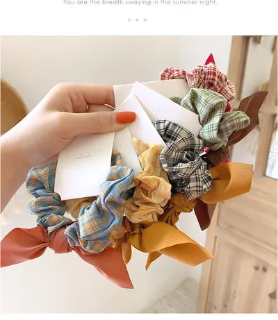 Net Red Simple Bow Knot Hair Rope Rubber Band Female Hair