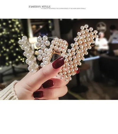 Pearl clip headdress hair clip