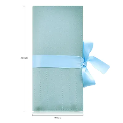 12 light blue makeup brushes