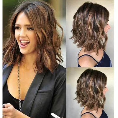 Wig female short curly hair