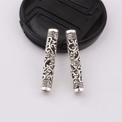 10 Pcs / Lot silver metal hollow hair braid