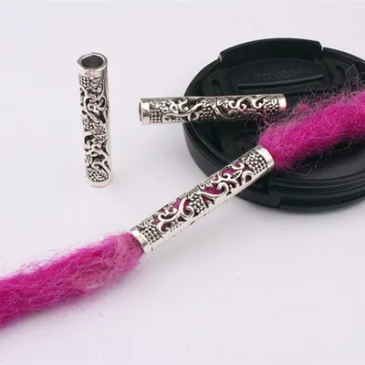 10 Pcs / Lot silver metal hollow hair braid