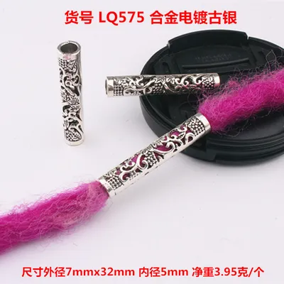 10 Pcs / Lot silver metal hollow hair braid
