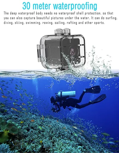SQ12 Mini Camera HD 1080P Waterproof Night Vision Mini Camcorder Motion Detectiom Video Recorder Action Camera pk SQ8 SQ9 Kamera