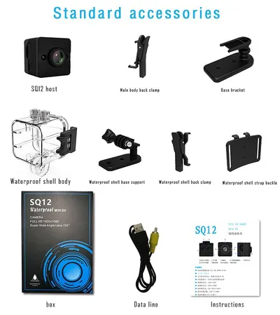 SQ12 Mini Camera HD 1080P Waterproof Night Vision Mini Camcorder Motion Detectiom Video Recorder Action Camera pk SQ8 SQ9 Kamera