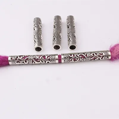 10 Pcs / Lot silver metal hollow hair braid