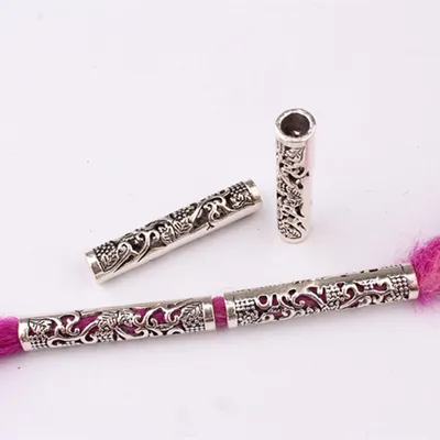 10 Pcs / Lot silver metal hollow hair braid