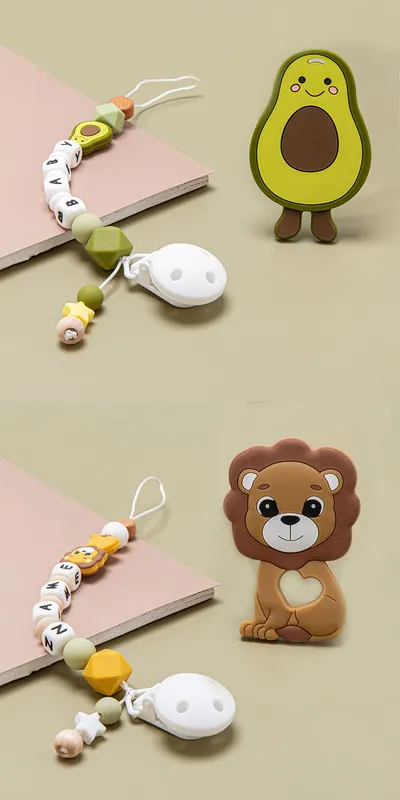 Baby pacifier chain baby silicone molar teether bite