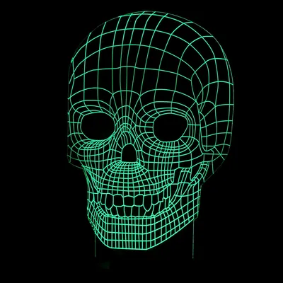 مصباح ليلي ثلاثي الأبعاد بتقنية LED، مصباح متغير الألوان، مصباح على شكل جمجمة هالوين، مصباح مكتب ثلاثي الأبعاد بتقنية الهولوغرام، هدية للأطفال، خدمة توصيل مباشرة