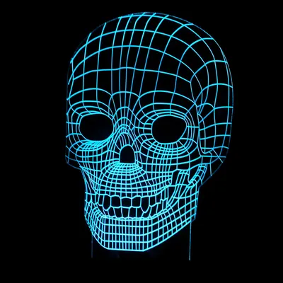 مصباح ليلي ثلاثي الأبعاد بتقنية LED، مصباح متغير الألوان، مصباح على شكل جمجمة هالوين، مصباح مكتب ثلاثي الأبعاد بتقنية الهولوغرام، هدية للأطفال، خدمة توصيل مباشرة