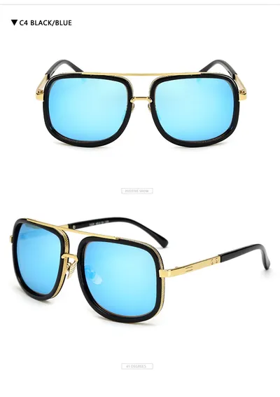 Flat Top Hot Square Sunglasses Men Women Luxury Brand Design Couple Lady Celebrity Brad Pitt Sun Glasses Super star Eyewear
