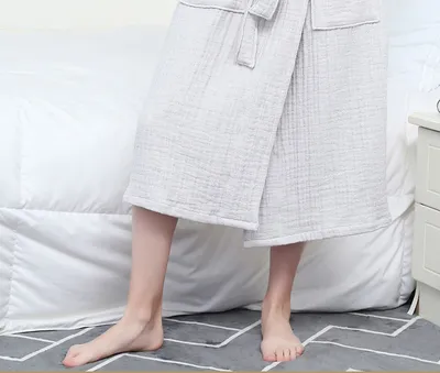 New Long Style Home Service Thick Gauze Toweling Bathrobe
