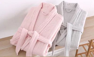 New Long Style Home Service Thick Gauze Toweling Bathrobe