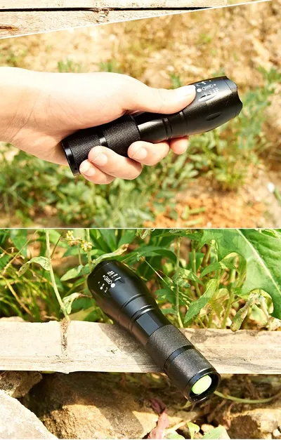 Portable Mini Flashlight LED ZOOM Torch Hunting Zoomable Flashlight Torch Light