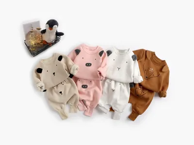 Baby Plus Velvet Sweater Suit