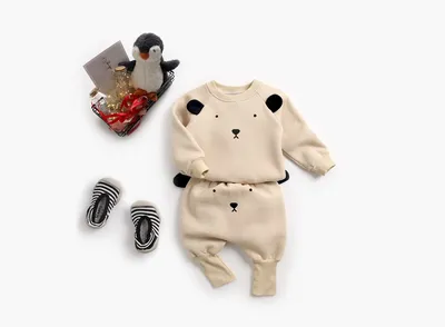 Baby Plus Velvet Sweater Suit