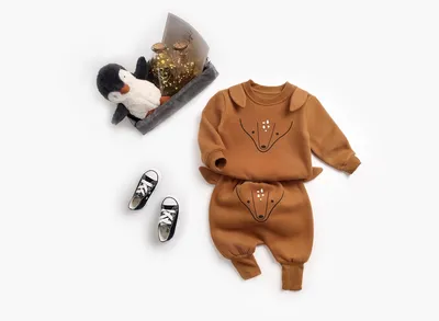 Baby Plus Velvet Sweater Suit
