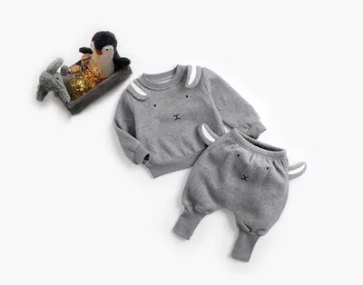Baby Plus Velvet Sweater Suit