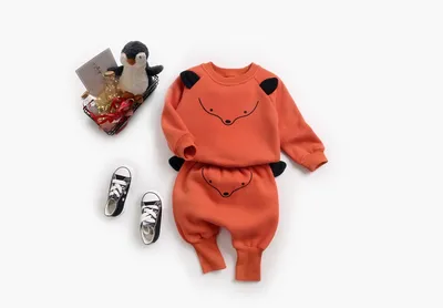 Baby Plus Velvet Sweater Suit