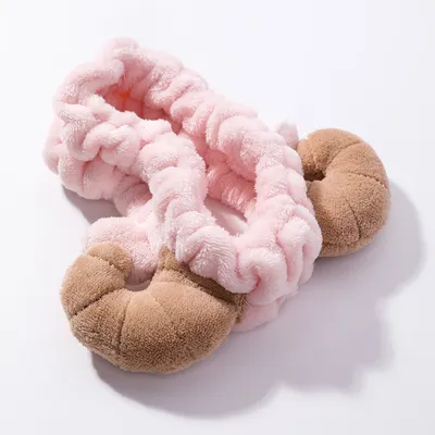 Soft  Horns Hair Band Cute Female Face Makeup Cleansing Hair Accessories Plush Headband