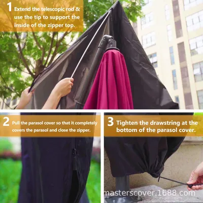 170 Cm Garden Parasol Cover Patio Umbrella Heavy Duty Waterproof Furniture Protector--30X22.5X2